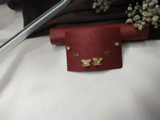 Prats Teddy & Ribbon Earring Set